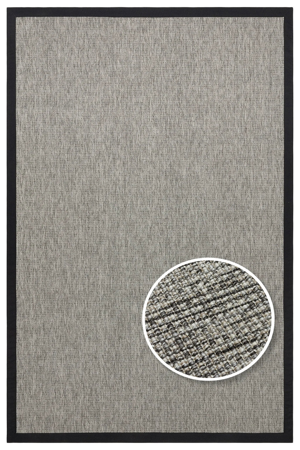 Desert Bordür 04 Gri / Bordür Siyah Sisal Halı